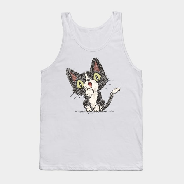 Surprised black cat Tank Top by sanogawa